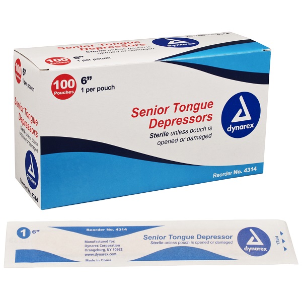 Sterile Tongue Depressors, 100/box, 10/Case - Click Image to Close